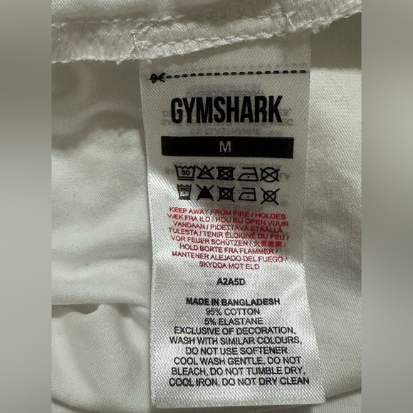 Gymshark Classic White Tee with Black Embroidered Logo Slightly Oversized - Picture 8 of 8